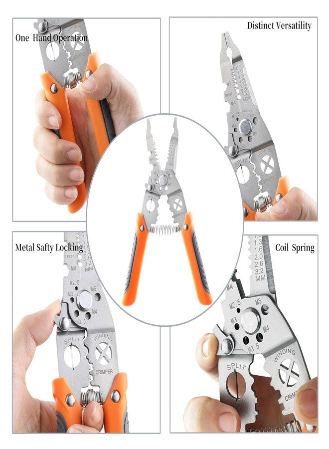 MONGSEW Wire Stripper Cutter, MONGSEW 8 inch Stainless Steel Wire Stripping Tool, Multi-Function Hand Tool (10-22AWG) - Image 4