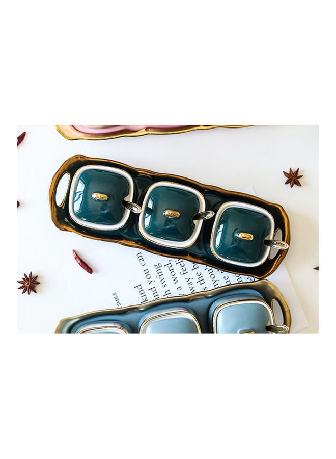 Arabest 4-Piece Ceramic Spice Jar Set Gold/Green 32.7x11x10cm - Image 4