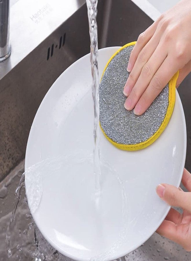 Magic Providers 2 in 1 Stainless Steel with Sponges Scrubber - Pack of 6 | Double Side Dishwashing Scrub for Pots & Pans | Kitchens | Bathroom | Tableware Dish | Tough Cleaning - Image 3