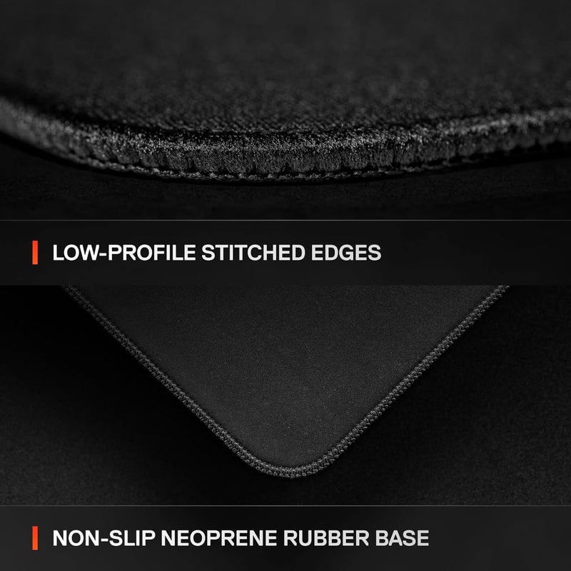 ستيل سيريز وسادة ماوس للألعاب SteelSeries QcK XL للأداء والتحكم، كثافة إضافية لسهولة الانزلاق، حواف مخيطة منخفضة، قاعدة مطاطية نيون غير قابلة للانزلاق، حجم 900 x 400 مم، FPS، MOBAs، RTS، MMO - أسود - Image 5