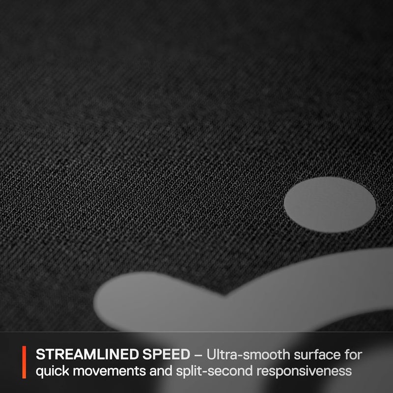 ستيل سيريز وسادة ماوس للألعاب SteelSeries QcK XL للأداء والتحكم، كثافة إضافية لسهولة الانزلاق، حواف مخيطة منخفضة، قاعدة مطاطية نيون غير قابلة للانزلاق، حجم 900 x 400 مم، FPS، MOBAs، RTS، MMO - أسود - Image 3