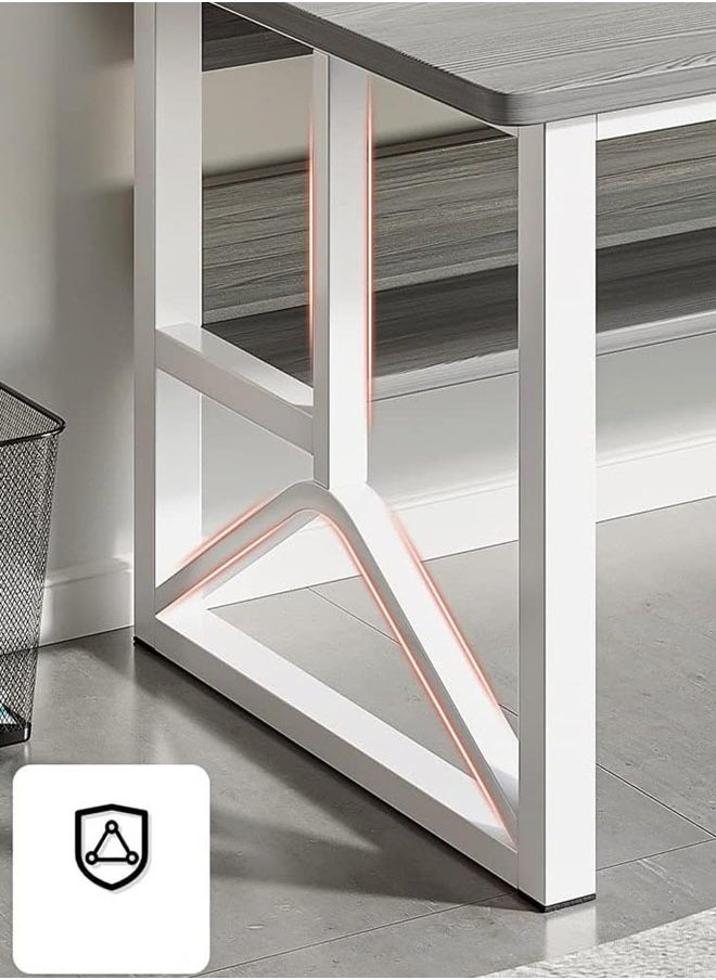 NKX - Multifunctional Computer Table And Office Desk With 2 Layer Book Shelf (No Chair) - Image 1