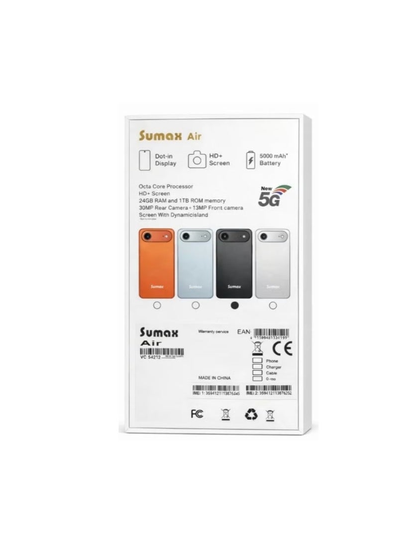 Sumax Air Smartphone – 24GB RAM, 1TB Storage, Ultra-Slim Design, High-Performance Mobile Phone - Image 3