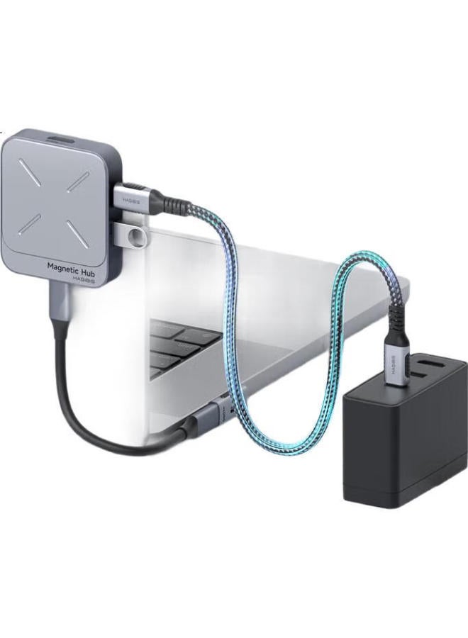 Hagibis Magnetic Docking Station Type-C Hub Usb-C Splitter Apple Mac Converter For Iphone 16 Mobile Phone Ipad Laptop Accessories - Image 2