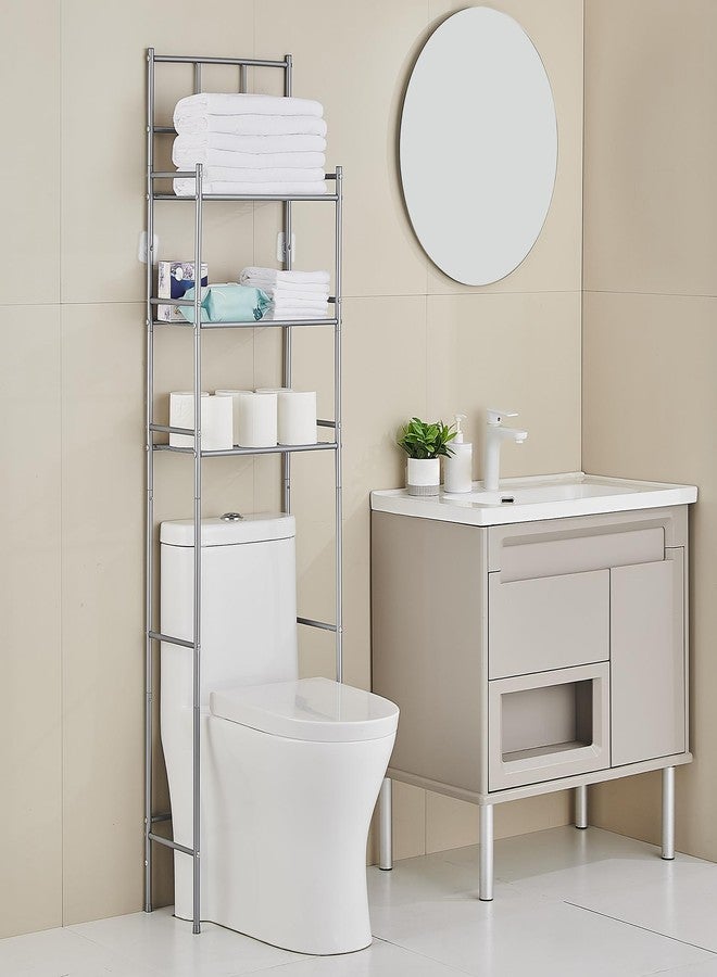 Hoomtaook 3-Tier Over The Toilet Storage Rack - Metal Over Toilet Bathroom Organizer Shelf, Freestanding Over Toilet Bathroom Organizer for Bathroom, Laundry, Living Room, Grey - Image 1