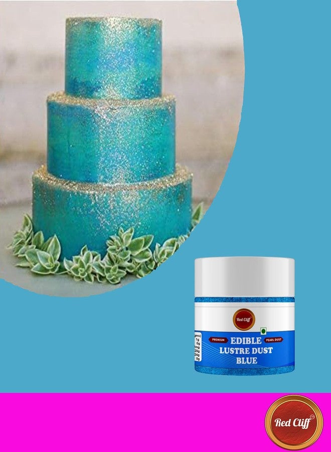 RED CLIFF Premium Edible Lustre Dust | Blue | Pearl Dust Ideal for Cake Icing Decoration & Garnishing | (Blue Lustre Dust | 9g |) - Image 2
