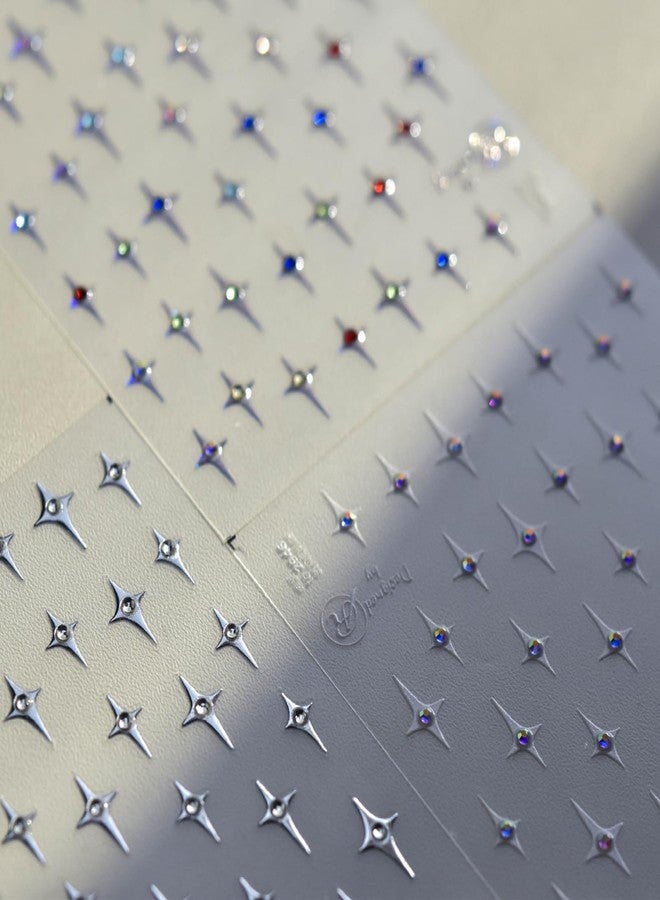 Charmark 5D Embossed Nail Art Stickers Retro Star Rhinestone Laser Silver Nail Decal Gel Nail Sticker for Nail Art Supplies Colorful Nail Design Kit 3D Self Adhesive Nail Art Decorations - Image 5