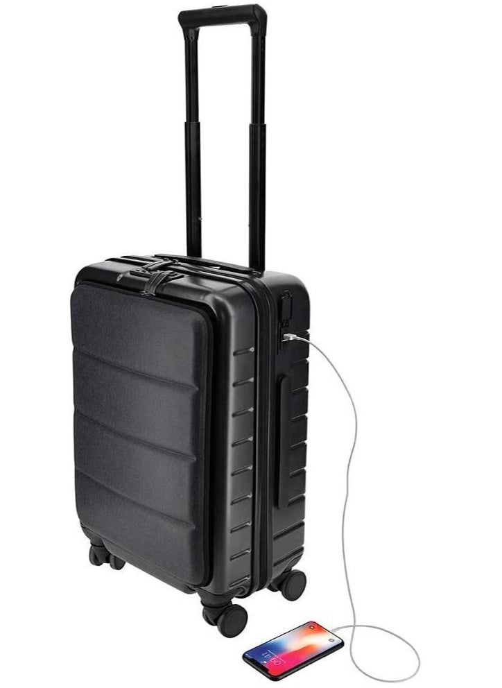 SANTHOME Cabin Trolley Carry On Luggage Bag with 4 Spinner Wheels and Dual TSA Lock I Hard Shell Lightweight Overnight Suitcase for Business Weekend Travel USB External Charging  - Image 1