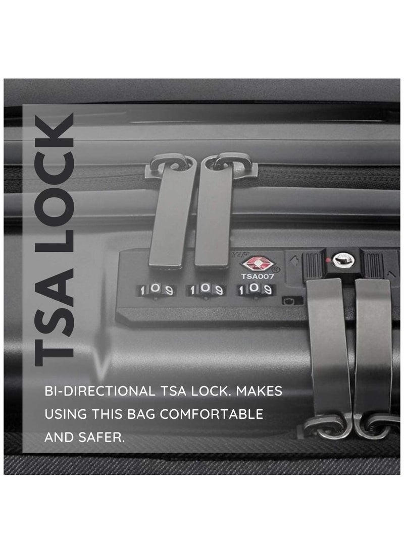 SANTHOME Cabin Trolley Carry On Luggage Bag with 4 Spinner Wheels and Dual TSA Lock I Hard Shell Lightweight Overnight Suitcase for Business Weekend Travel USB External Charging  - Image 5