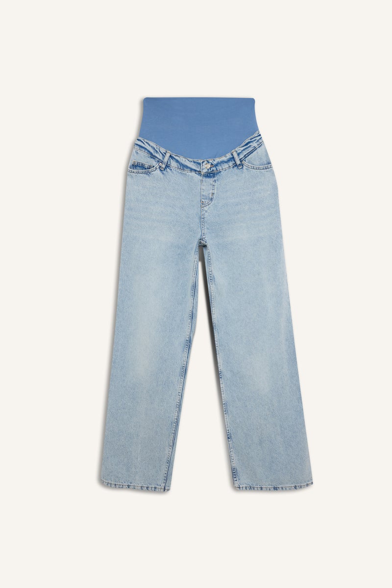 DeFacto Blue Woman Wide Leg Denim Maternity Pants Casual - Image 1