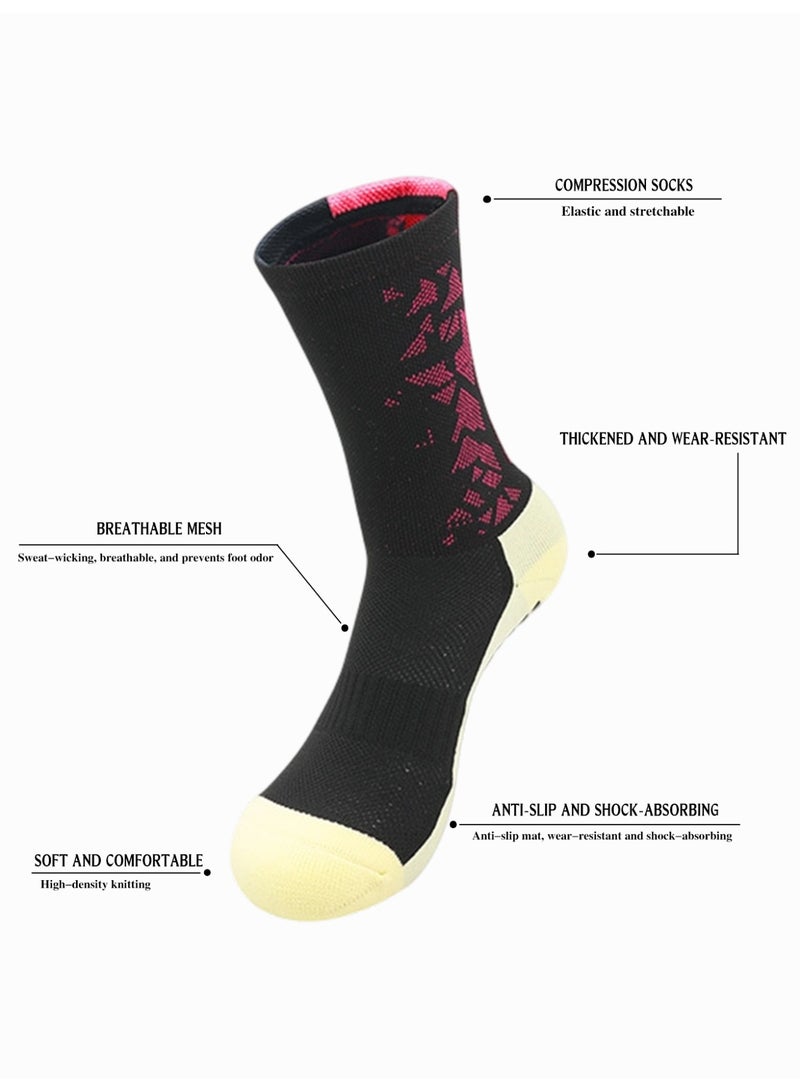 (3 PAIRS) Pro Non-Slip Athletic Grip Socks for Football Soccer Running | Anti-Blister Compression Training Socks | Traction, Wicking, Performanceootball, Running, and Training - Image 3