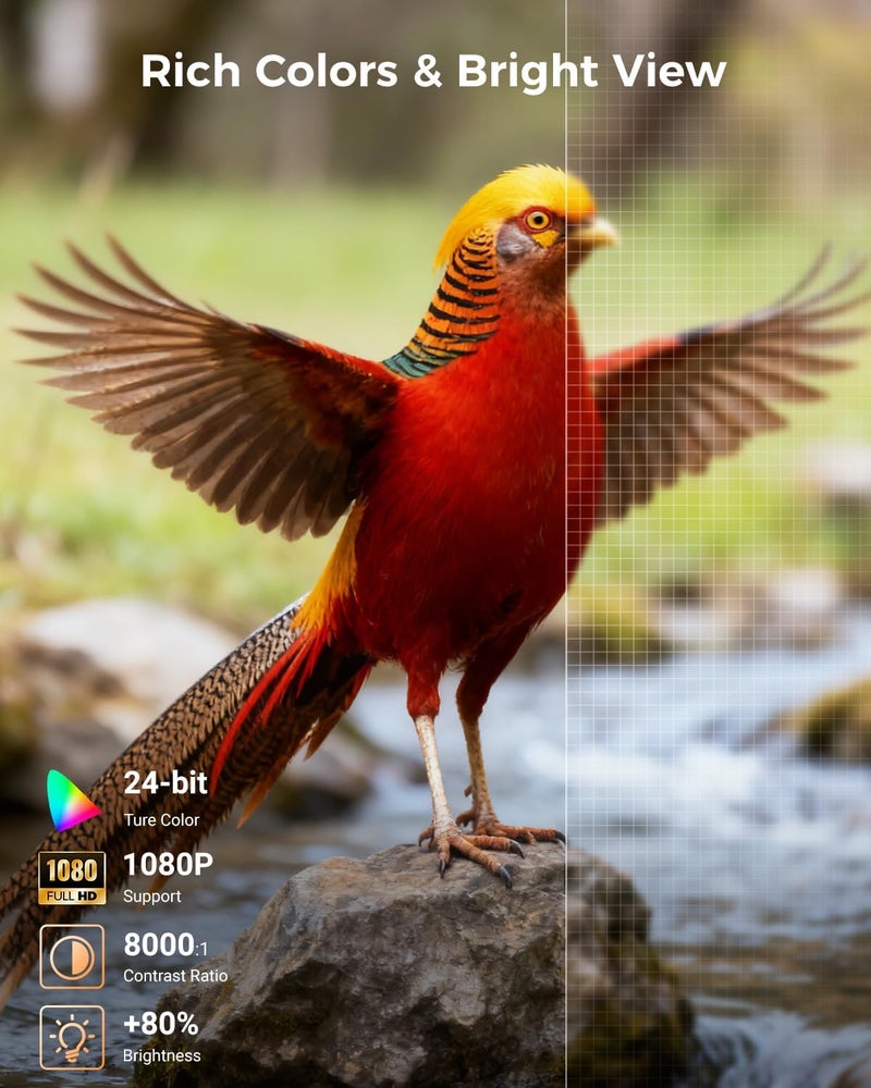 ELEPHAS Mini Projector for iphone, Portable Projector with Tripod, 1080P HD Outdoor Projector, Movie Projector Compatible with Android/iOS/Windows/TV Stick/HDMI/USB - Image 2