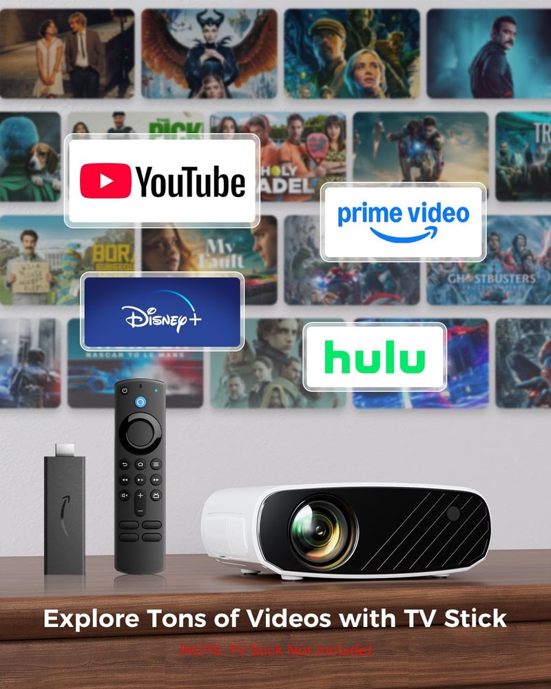 ELEPHAS Mini Projector for iphone, Portable Projector with Tripod, 1080P HD Outdoor Projector, Movie Projector Compatible with Android/iOS/Windows/TV Stick/HDMI/USB - Image 3