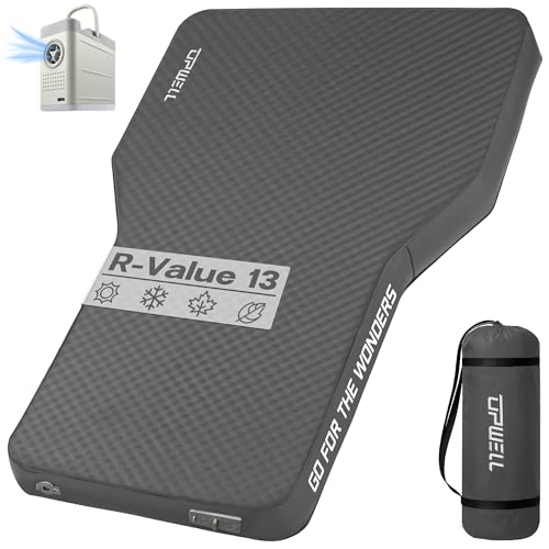 UPWELL Self Inflating Sleeping Pad Truck Camping Thick Mattress for Tesla Model Y Solid Foam 4 Season Car Bed Mattress Portable Roll Up Bed Grey，with air Pump - Image 1
