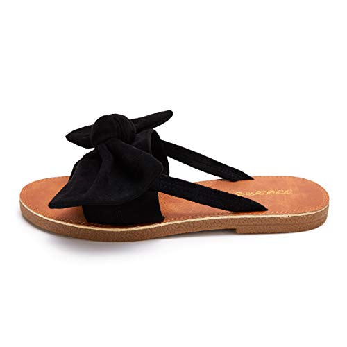FISACE Womens Slip On Flip Flops Ring Toe Strappy Casual Summer Gladiator Flat Sandals - Image 4