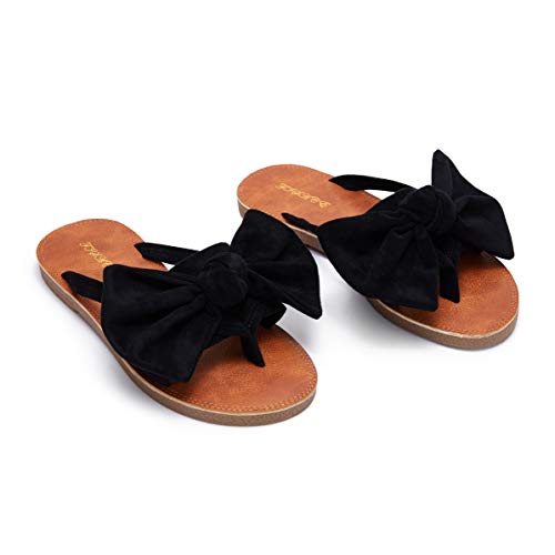 FISACE Womens Slip On Flip Flops Ring Toe Strappy Casual Summer Gladiator Flat Sandals - Image 5