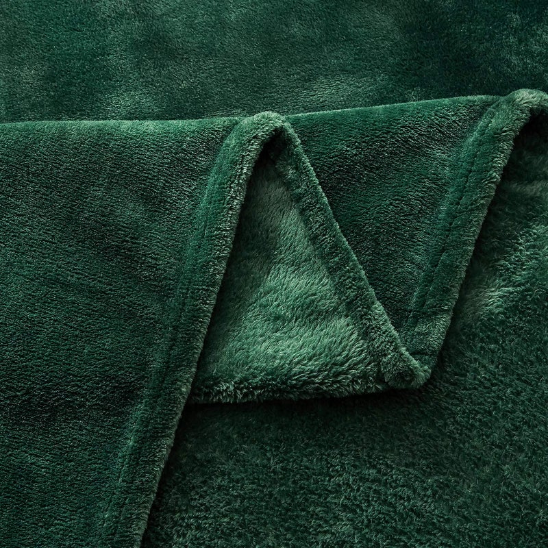 TASTHROW Large Flannel Fleece Throw Blanket, 50Ã—70 Inch - Cozy Lightweight Thick Blanket - All Seasons Suitable for Women, Men and Kids (Dark Green) - Image 5
