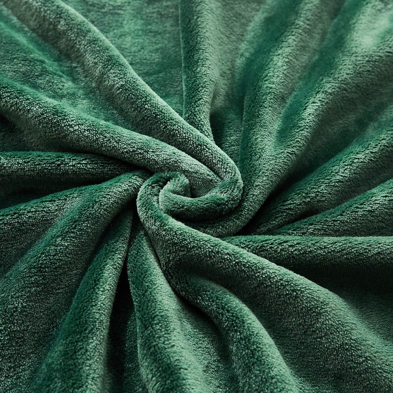 TASTHROW Large Flannel Fleece Throw Blanket, 50Ã—70 Inch - Cozy Lightweight Thick Blanket - All Seasons Suitable for Women, Men and Kids (Dark Green) - Image 3