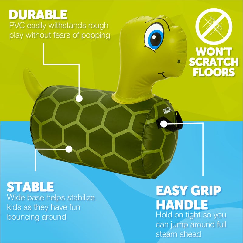 WADDLE Hip Hopper Inflatable Hopping Animal Bouncer Turtle, Ages 2 and Up, Supports Up to 85 Pounds - Image 5