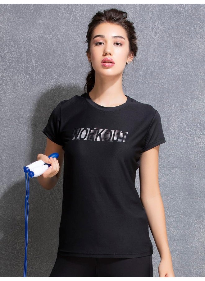 Clovia Women's Gym/Sports Text Print Activewear T-Shirt (AT0112P13_Black_M) - pzsku/ZA06A971D972AAD33539FZ/45/_/1740117736/bbc3b830-9d87-4f5c-9b23-8d5c7e78baa7