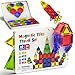STEM MATCH Mini Magnetic Tiles for Kids Travel 40pcs STEM Building Blocks with Visual Storage Guide Metal Box Play Base Toddler Airplane Activities Toys for Ages 3548 Compact Travel Toys - Image 2