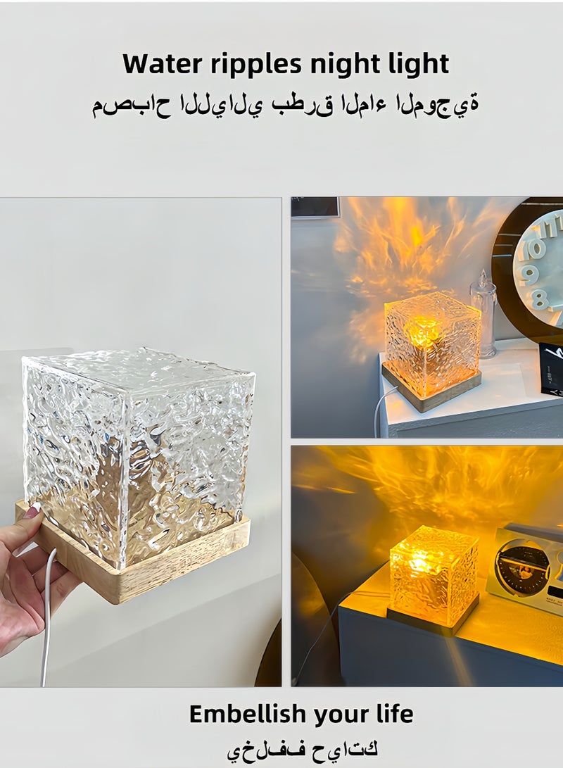 16 Colors Water Ripple Night Light Creative BedsideFlame Atmosphere Light Romantic Gift Starry Sky Projection Light - Image 1