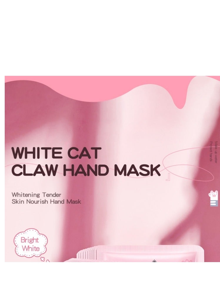 SADOER 3 Pairs Moisturizing Nourishing Hand Mask for Exfoliation, Skin Repair, and Spa Treatments White Cat Claw Hand Mask - Image 3
