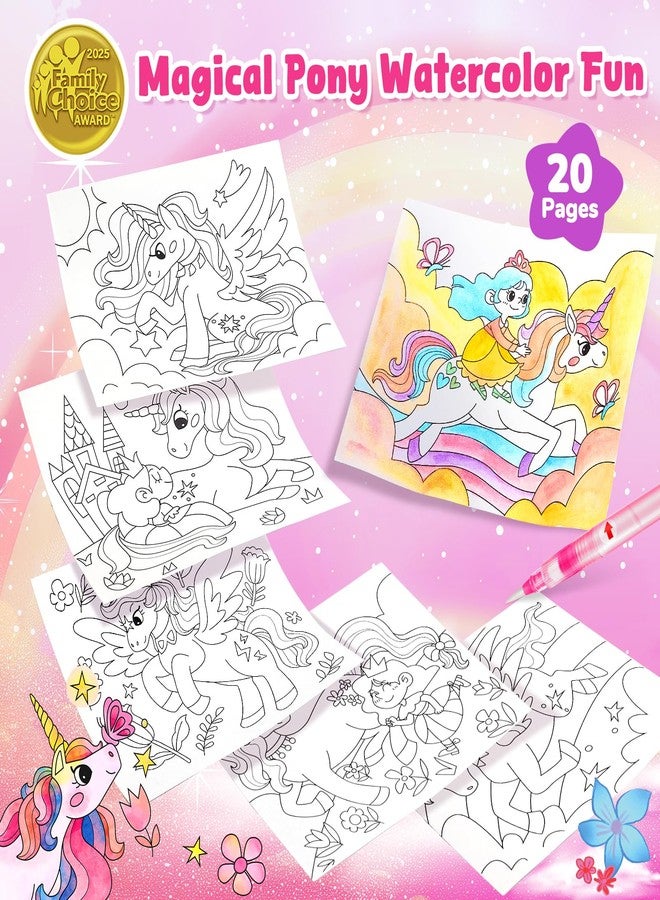 JoyCat كتب تلوين جوي كات المائية للأطفال الصغار، مجموعات الرسم بالألوان المائية للأطفال من سن 3-5 و4-8 سنوات، ألعاب أنشطة الرسم والفنون والحرف اليدوية، هدايا عيد ميلاد وعيد الفصح للأولاد والبنات (المهر السحري) - Image 2