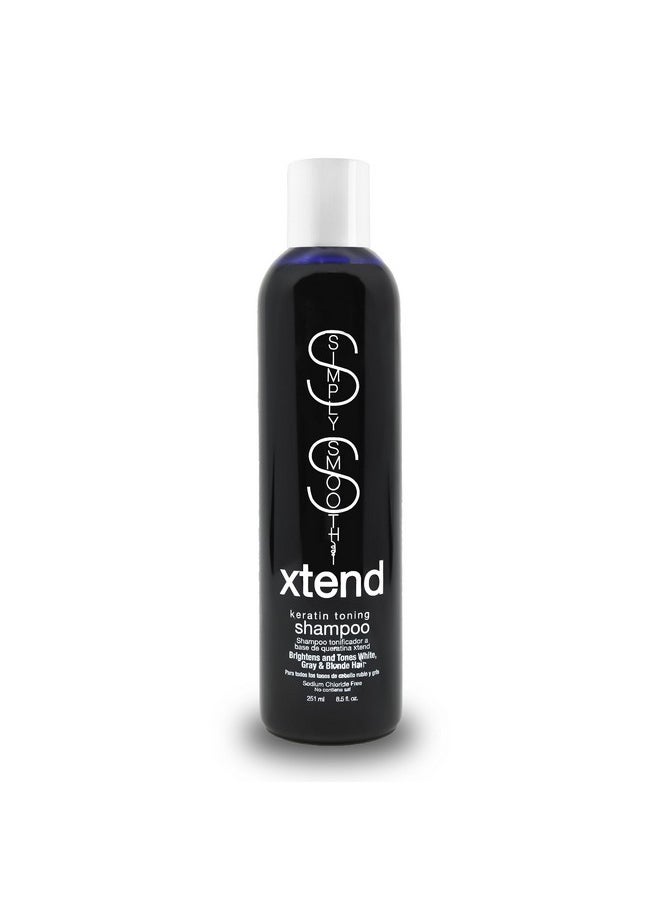 SIMPLY SMOOTH Xtend Keratin Toning Shampoo Color Depositing Purple Shampoo Brighten & Tone Blonde, Silver & Gray Hair Color Prevents Brassy & Yellow Tones For Color Treated Hair 8.5 Oz. 