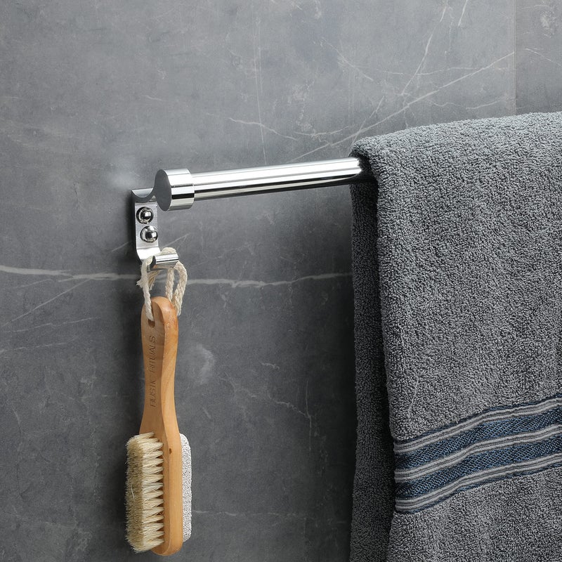 FORTUNE Stainless Steel Bathroom Hook Towel Rod Holder | Wall Mounted Hand Towel Rail for Kitchen and Washroom - (18 INCH) (Pack of 1) - Image 5