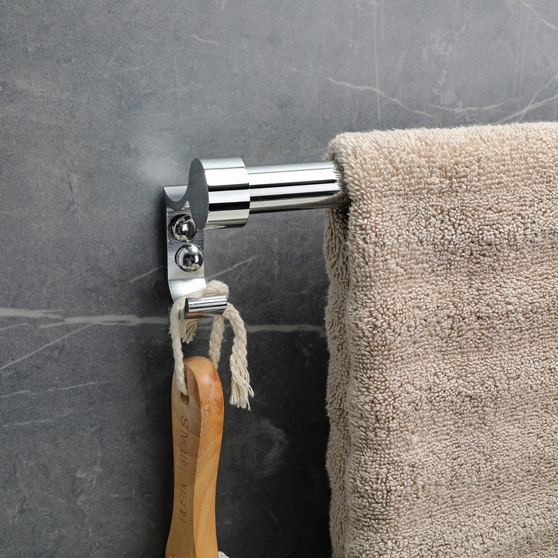 FORTUNE Stainless Steel Bathroom Hook Towel Rod Holder | Wall Mounted Hand Towel Rail for Kitchen and Washroom - (18 INCH) (Pack of 1) - Image 3