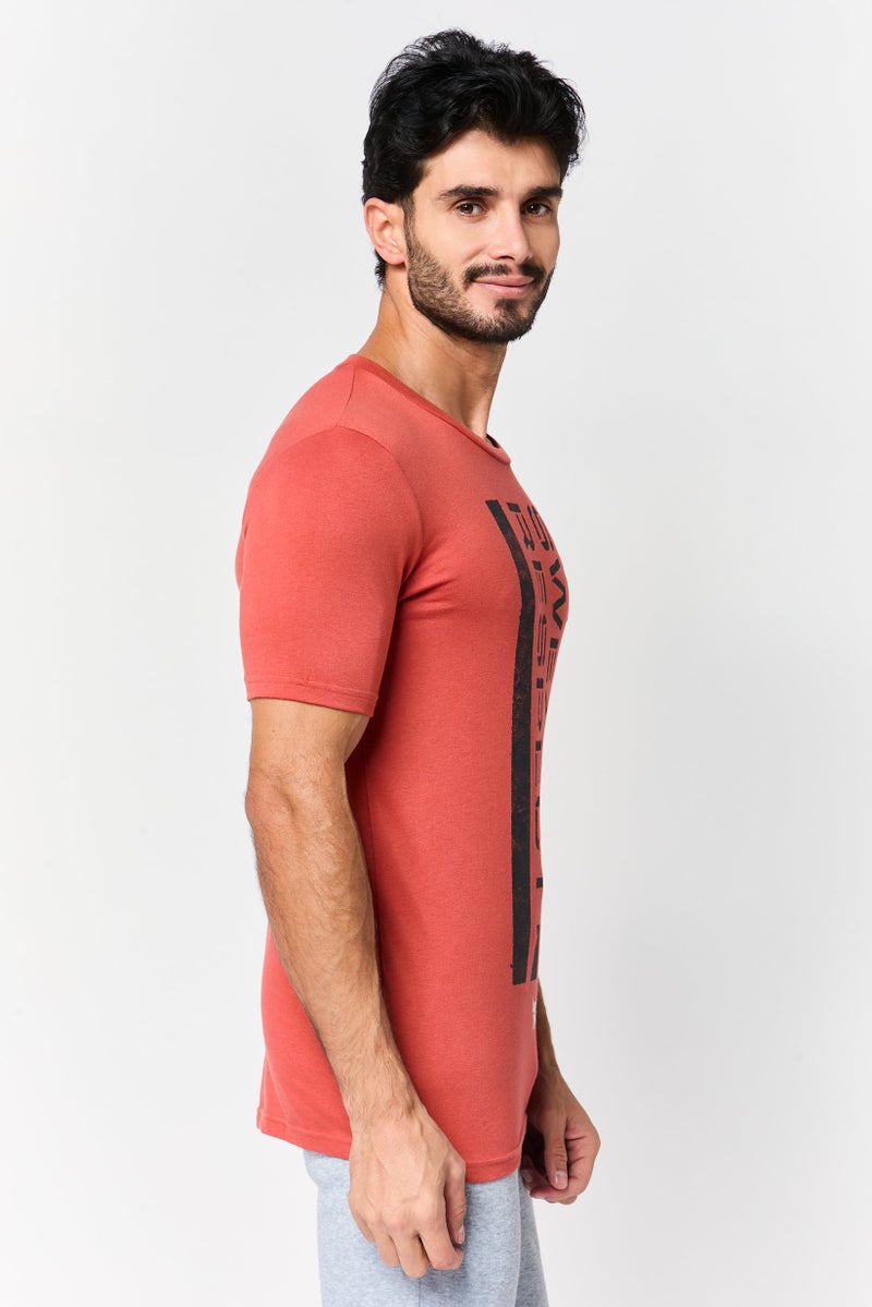 UNDER ARMOUR Men Loose Fit Short Sleeve Outdoor T-Shirt, Rust - Image 2
