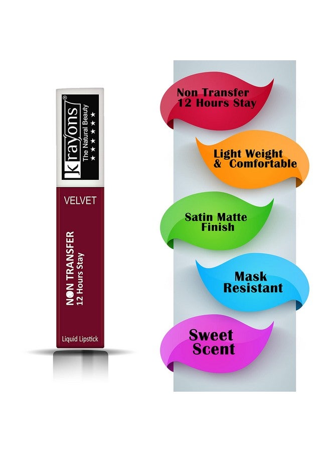 krayons أحمر شفاه سائل مات طويل الأمد من كرايونز باور ستاي غير قابل للنقل 12 ساعة، 4 مل لكل واحدة، مجموعة (عبوة من 3) (موج غلاز، ريد راش، مارون ماجيك) - Image 5