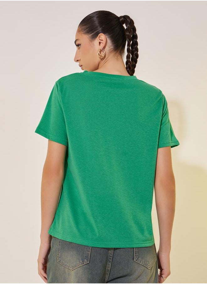 Take Two Slogan Print Round Neck Short Sleeve T-Shirt  - Image 5