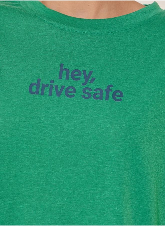 Take Two Slogan Print Round Neck Short Sleeve T-Shirt  - Image 4
