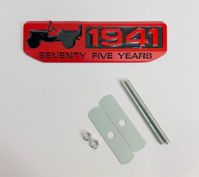 AUTO MT Car Bike Laptop Metal Logo Car Emblem & Grill Met.al Lo.go for Carr 3D Badge Auto Racing Universal Sport Sticker Grand Tourer Decal. (1941 RED Black, Grill Sticker) - Image 2