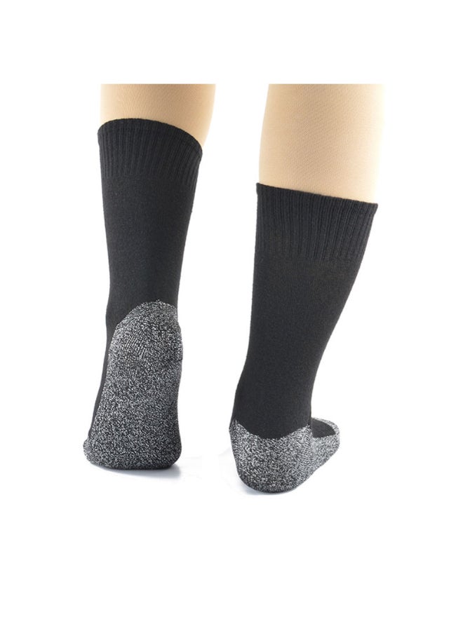 Colourblock Pattern Mid-Calf Length Sports Socks Black/Grey - Image 5
