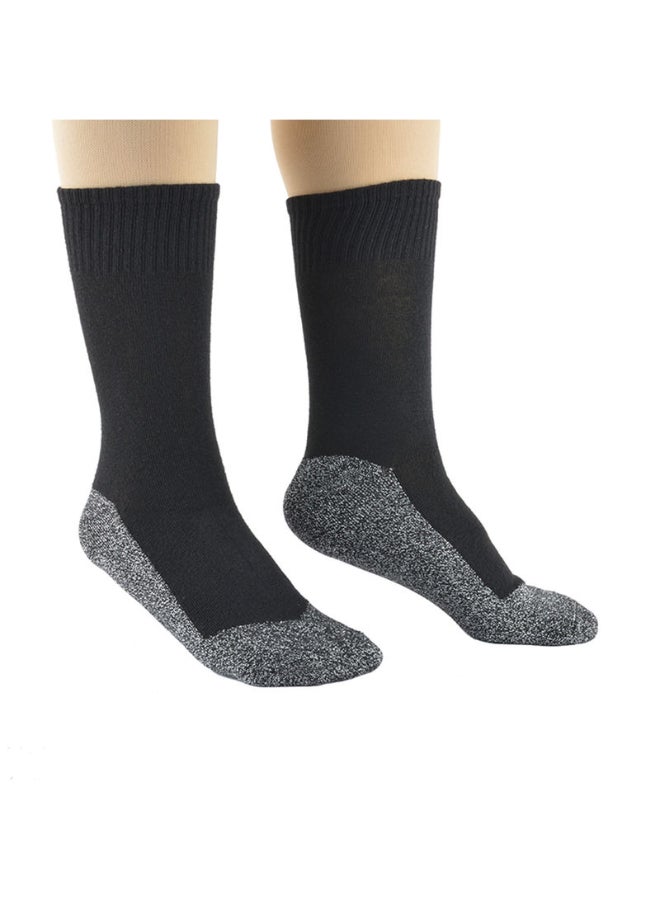Colourblock Pattern Mid-Calf Length Sports Socks Black/Grey - Image 3