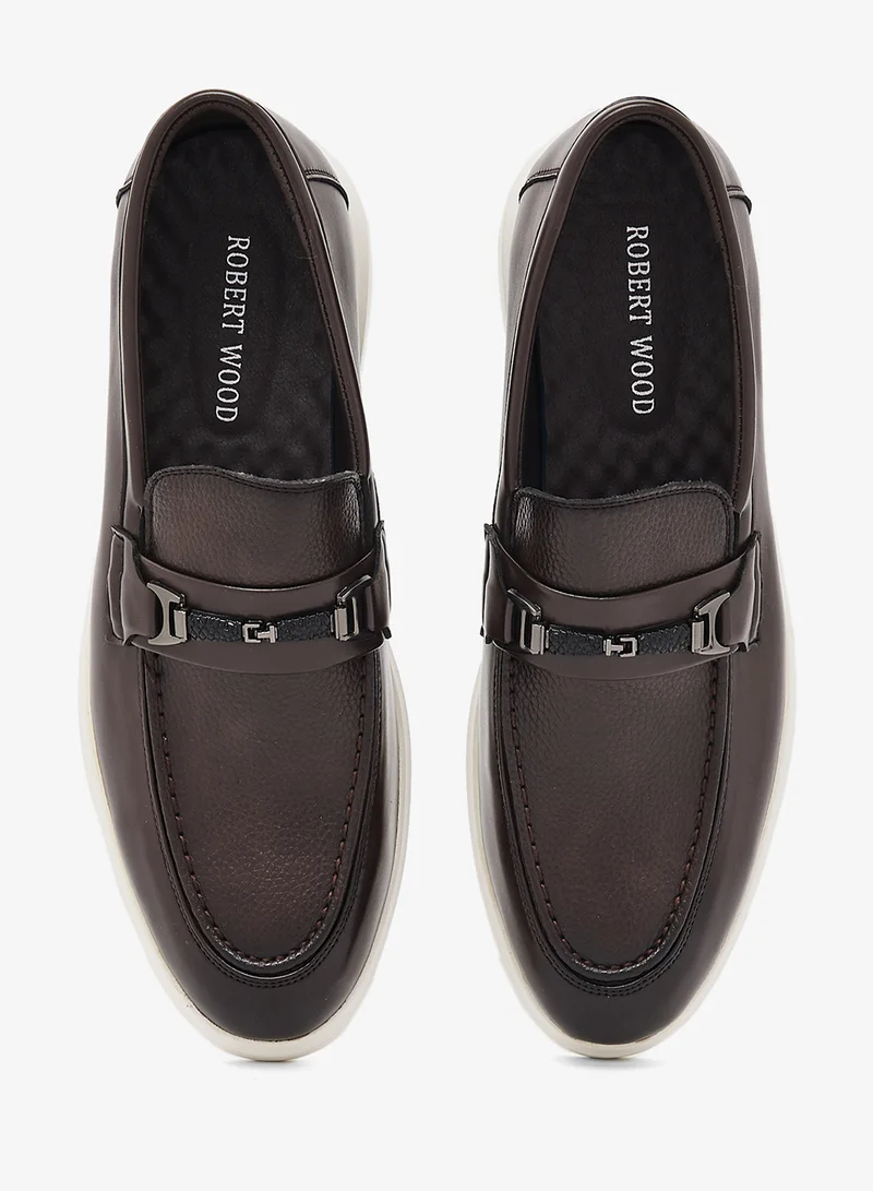 Robert Wood Saddle Detail Casual Slip Ons