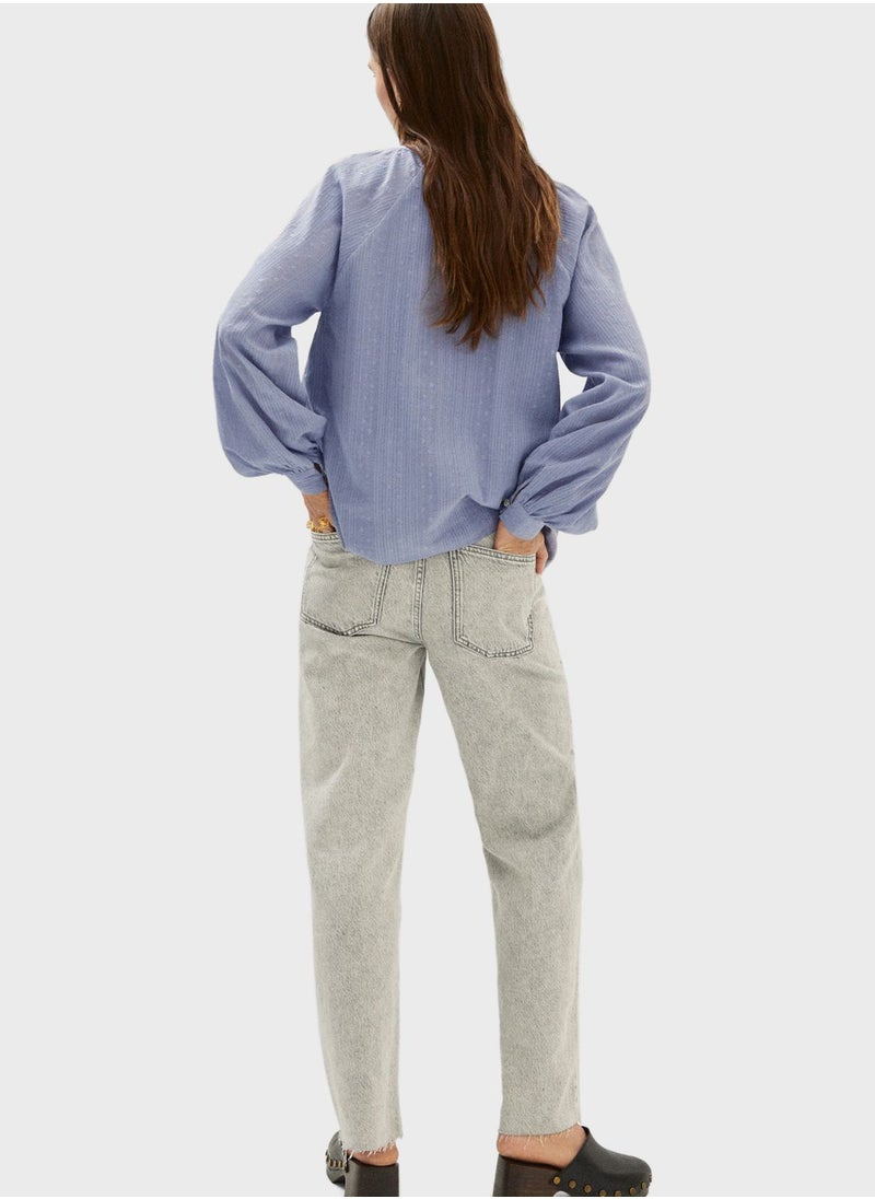 MANGO - Wide Leg Pocket Detail Jeans - Image 1