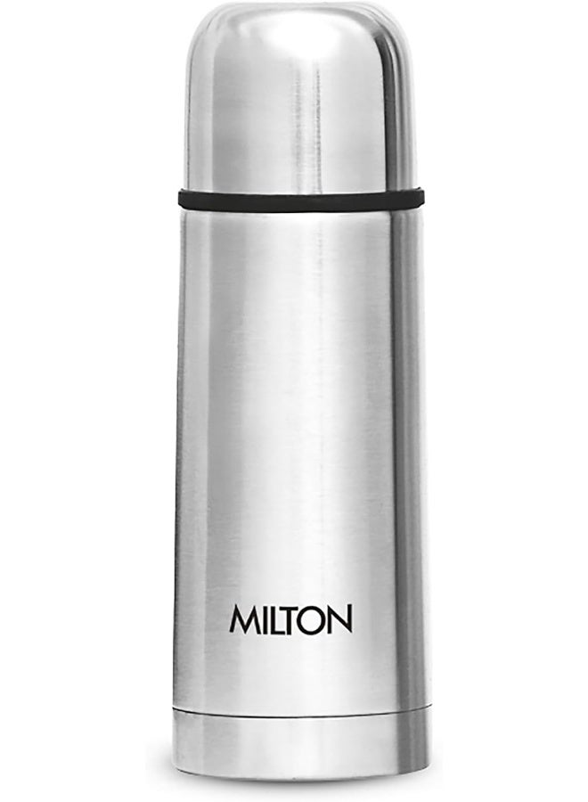 Milton Plain Lid Flask (350 ml) Stainless Steel Water Bottle – Double-Walled Vacuum Insulated to Keep Drinks Hot or Cold for 24 Hours, Leak-Proof Lid with Jacket, Ideal for Office – Silver - Image 5