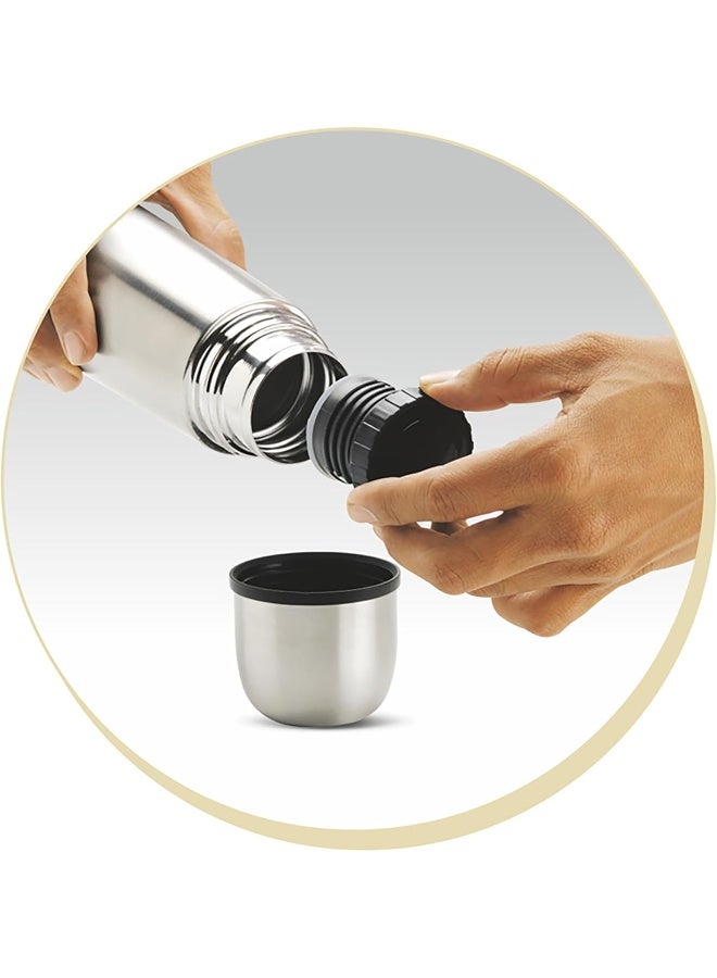 Milton Plain Lid Flask (350 ml) Stainless Steel Water Bottle – Double-Walled Vacuum Insulated to Keep Drinks Hot or Cold for 24 Hours, Leak-Proof Lid with Jacket, Ideal for Office – Silver - Image 3