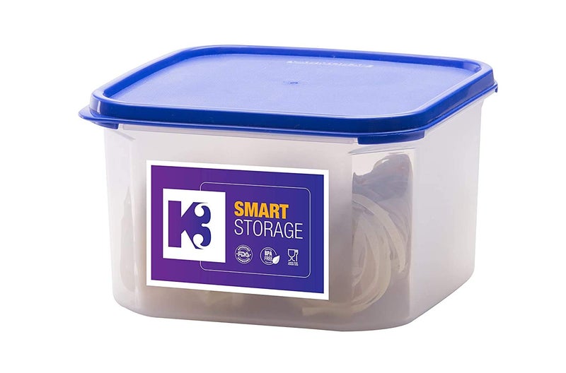 K3 Magnum Square Smart Storage Plastic Container -Blue (2.8 ltr (Pack of 3)) - Image 3