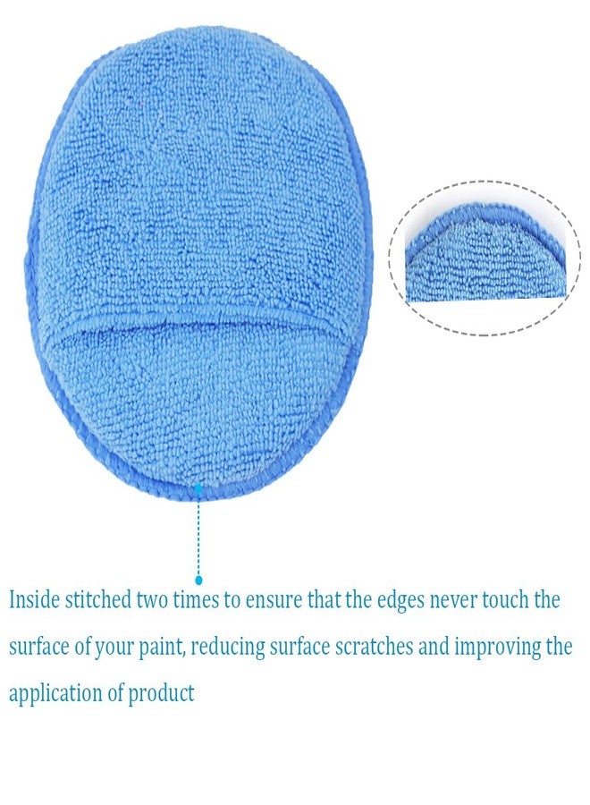 AUTO CARE Microfiber Wax Applicator, Ultra-soft Microfiber Wax Applicator Pads with Finger Pocket Wax Applicator for Wax Applicator Foam Sponge (Blue, 5" Diameter, Pack of 10) - Image 4