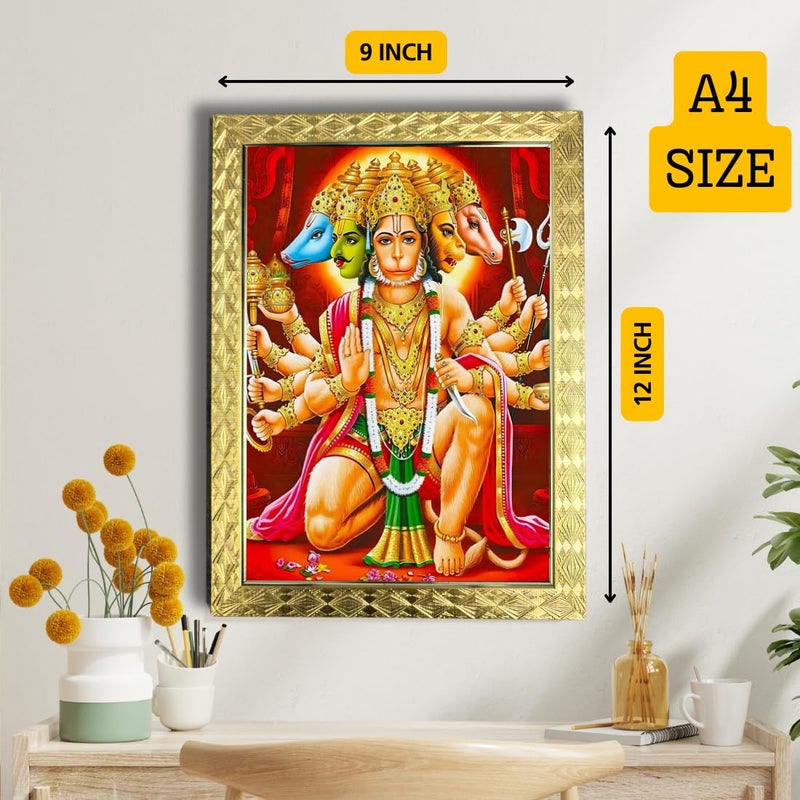 CDM Panchmukhi Hanuman for Door Entrance Vastu Photo FrameWall Painting Framed For Home Dcor pf 59 - Image 3