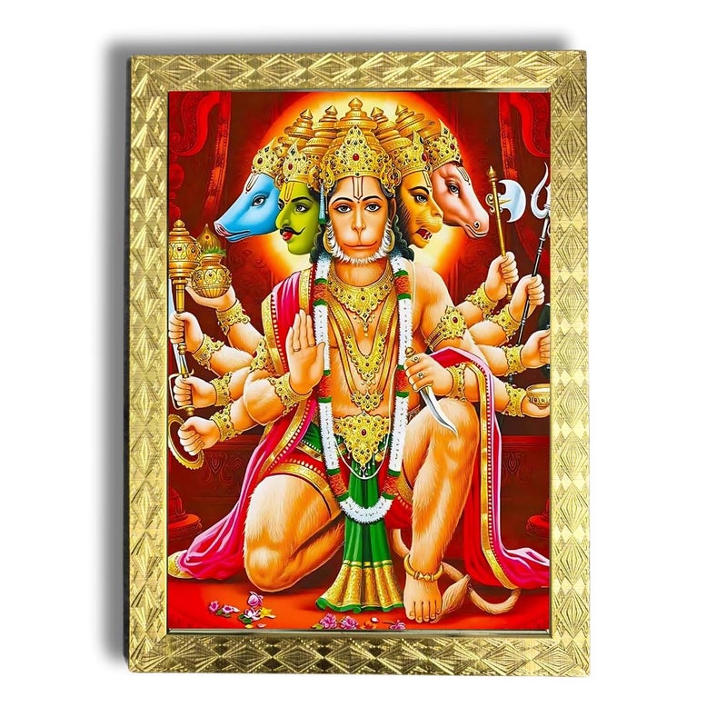 CDM Panchmukhi Hanuman for Door Entrance Vastu Photo FrameWall Painting Framed For Home Dcor pf 59 - Image 1