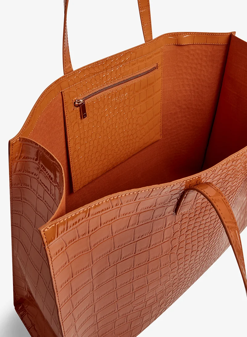Ted Baker  WELLMA Croc Effect Extra Large Icon shopper Bag for Women | Best Price UAE