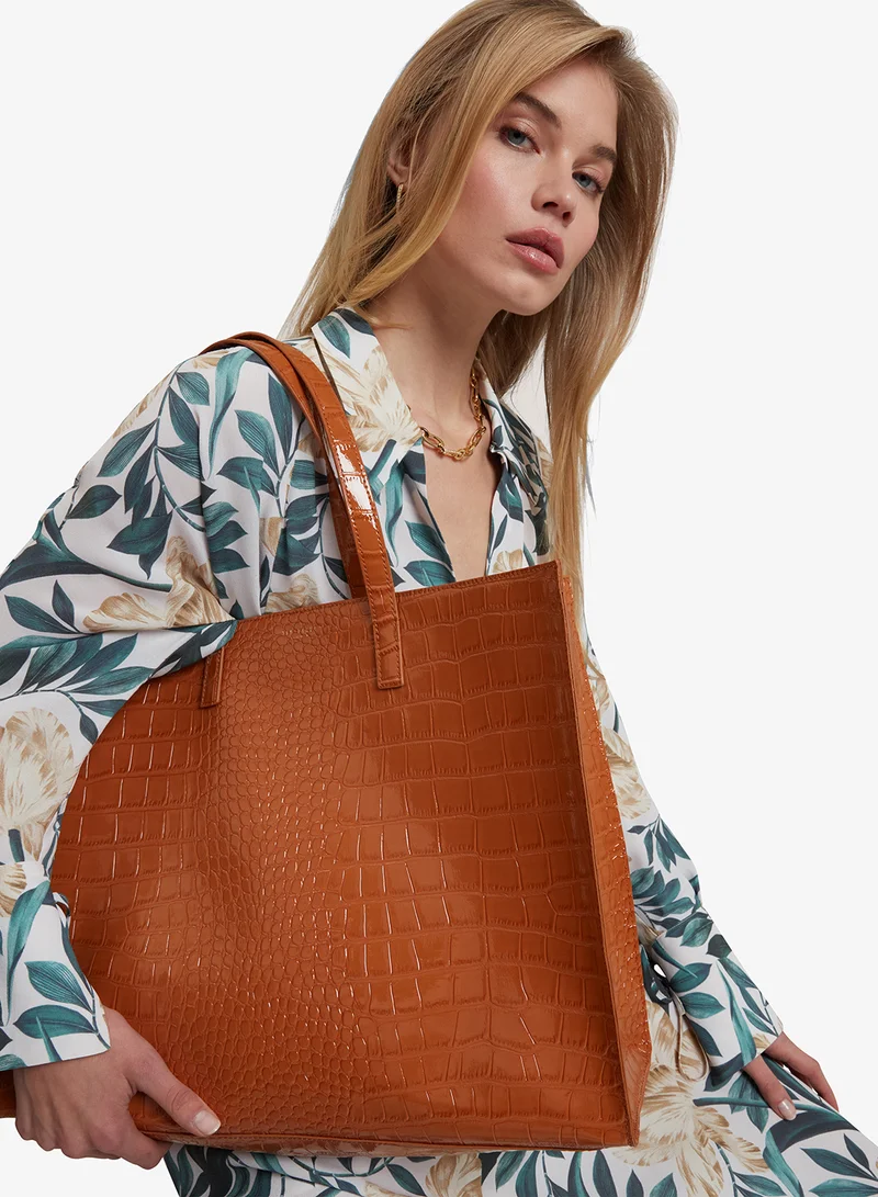 تيد بيكر Croc Effect Extra Large Icon shopper Bag