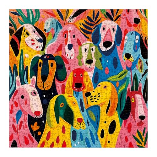 BBOLDIN Colorful Dog Puzzle for Adults 1000 Pieces Funny Puppy Jigsaw Puzzle Abstract Animal Plant Puzzle - Image 5