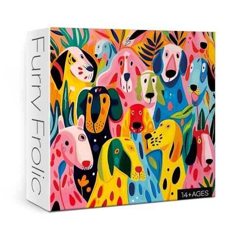 BBOLDIN Colorful Dog Puzzle for Adults 1000 Pieces Funny Puppy Jigsaw Puzzle Abstract Animal Plant Puzzle - Image 1